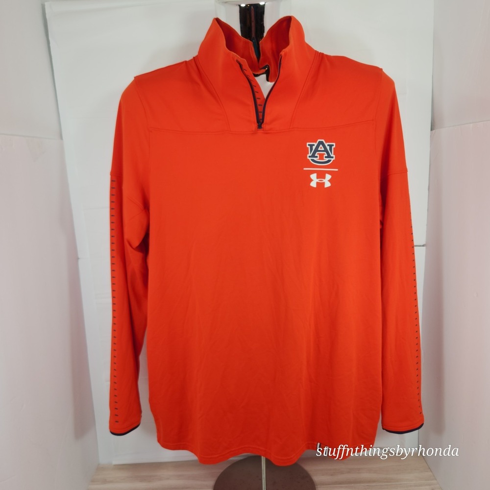 Auburn‎ Tigers Orange Under Armour 1/4 Zip Shirt Men's Large Football